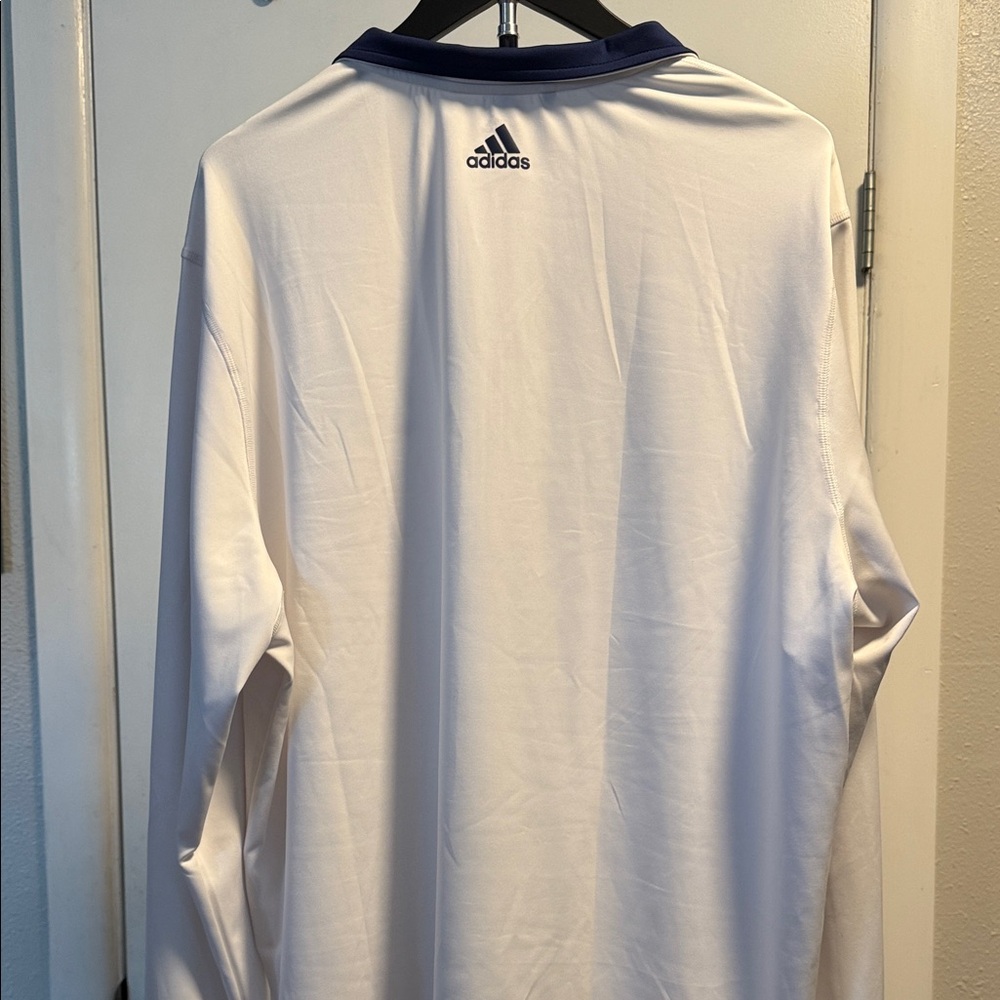 adidas White and Navy Zip Up Sweater - Picture 7 of 7